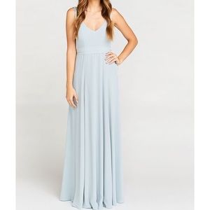 Show me your mumu steel blue jenn maxi dress